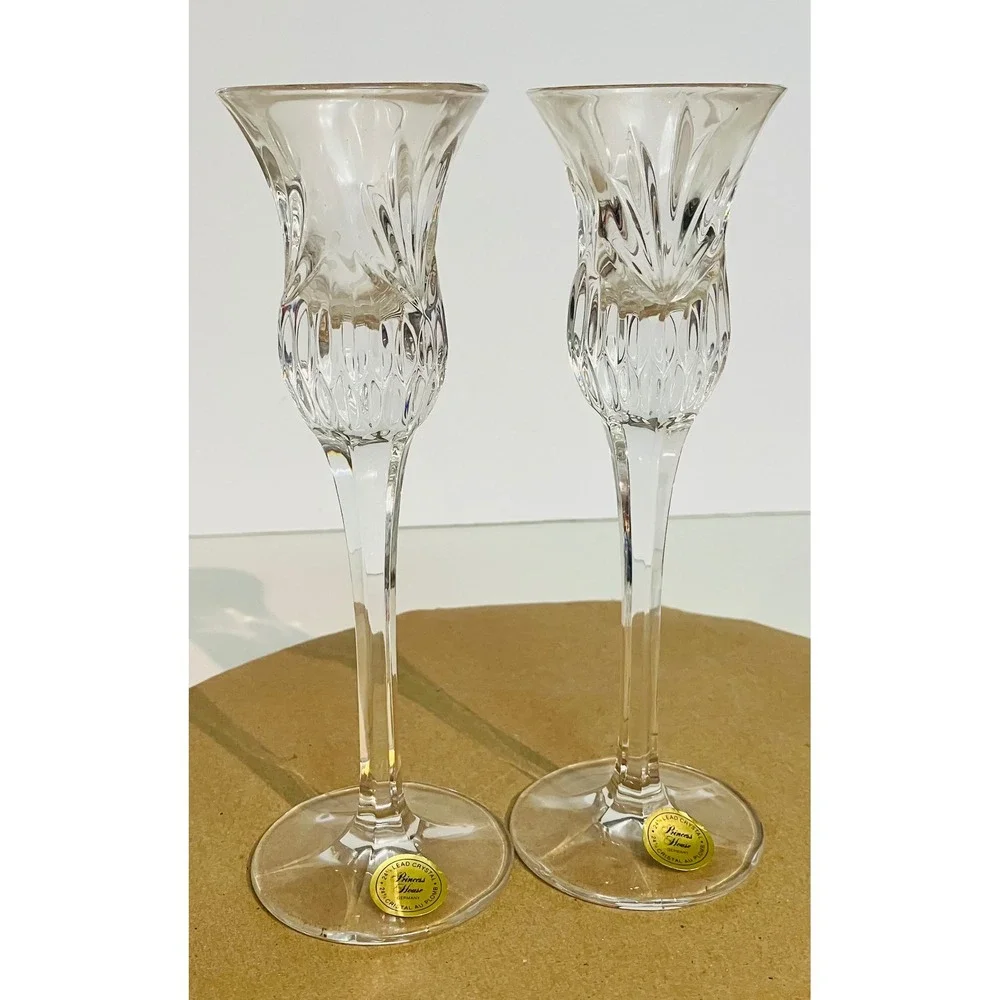 Princess House Candlestick Holders Clear cryExcellent Crystal Heritage Set